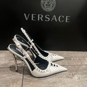 brand new white Versace heels